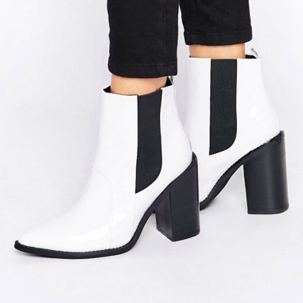 Sol Sana Lori white patent leather boots
